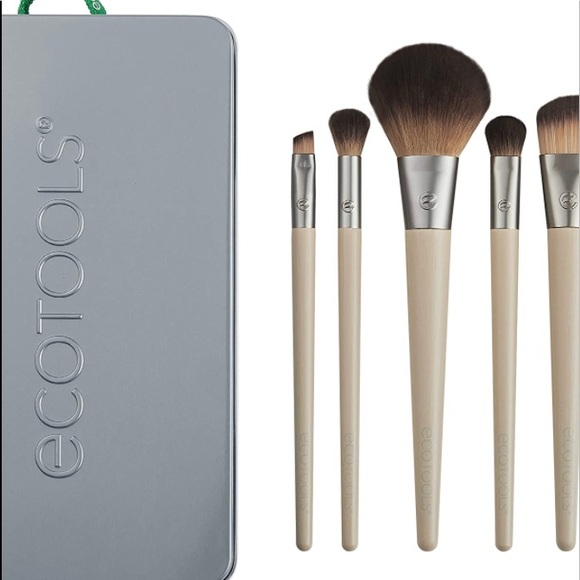 NEW EcoTools Makeup Brush Set Ecofriendly Brushes Tools Beauty Kit Green 5 pk - Picture 8 of 8